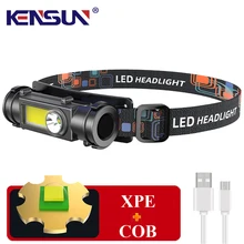

Portable Mini LED Headlamp Powerful XPE+COB USB Rechargeable Headlight Built-in Battery Waterproof Head Torch Head Lamp