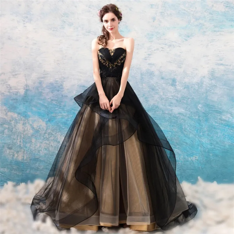 Alilove 2019 Wedding Dress Sexy Simple Black Woman Female Luxury Movie Style Bride Weddings Direct New Manufacturer Beauty | Свадьбы и