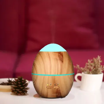 

New Mini Air Freshener Vintage Wood Grain Humidifier USB LED Light Aroma Essential Oil Diffuser for Home Office Decoration