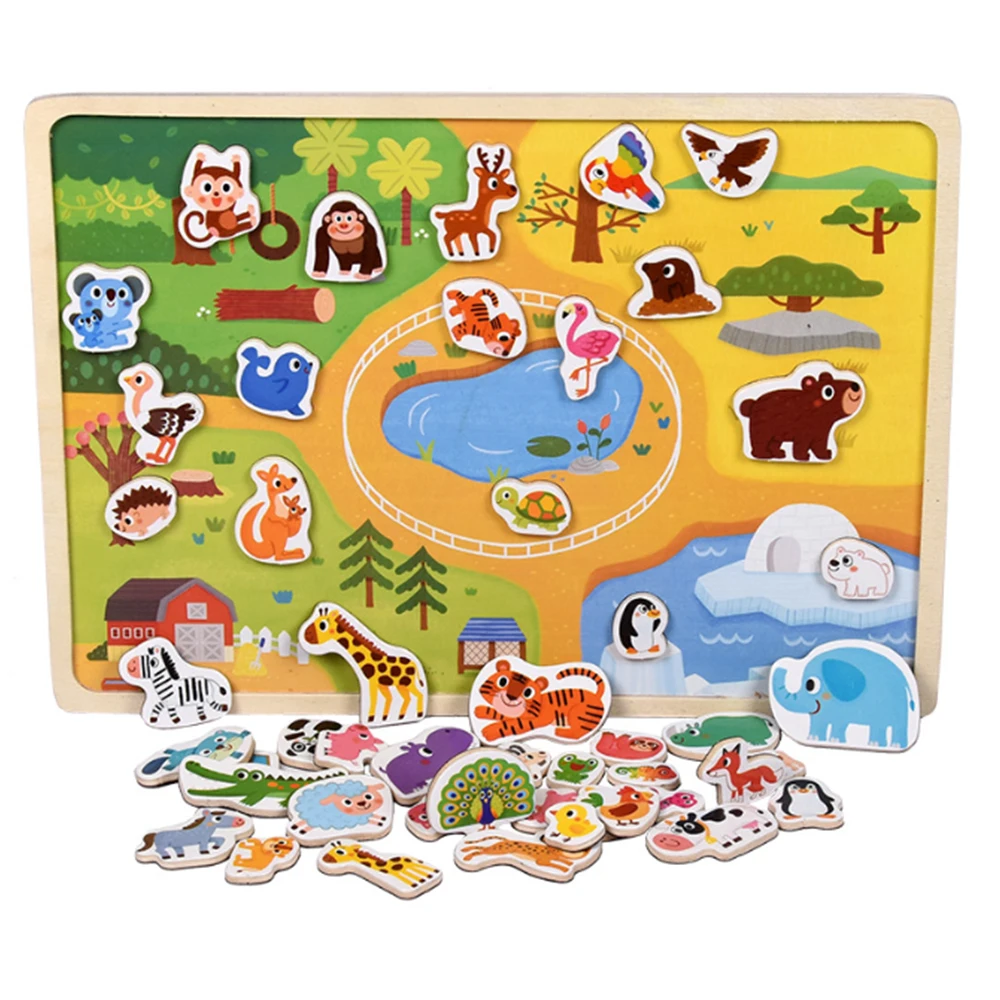 Детские забавные развивающие игрушки магнитная головоломка деревянная доска