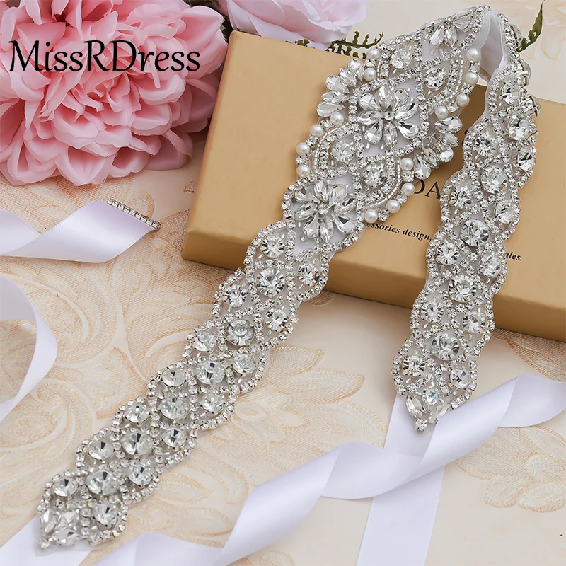 MissRDress Bridal Belt Wedding Belt Elegant Rhinestones Diamond Bridal Sash For Wedding Dress Accessories easy pearl belt JK829