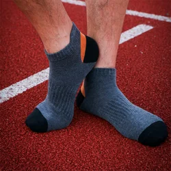 Men's Ankle Boat Socks Cotton Sport Outdoor Basketball Bike Running Football Breathable Deodorant Non-Slip Bright Color No Show