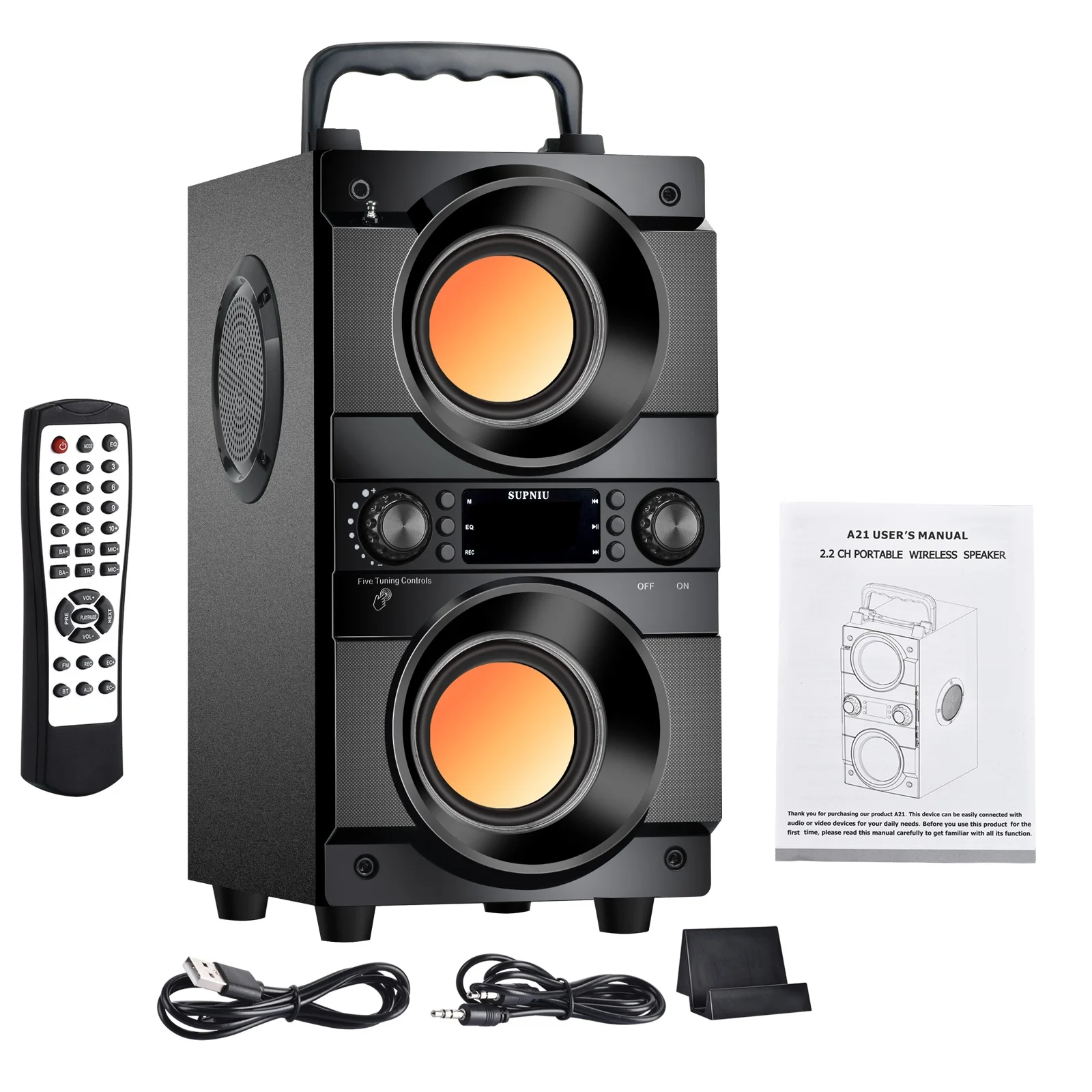 TOPROAD Bluetooth Speaker 60W Portable Wireless Stereo Bass Subwoofer Karaoke Party Speakers with RGB LED Light Support FM Radio bluetooth speaker portable speaker karaoke speaker audio speaker bass speaker