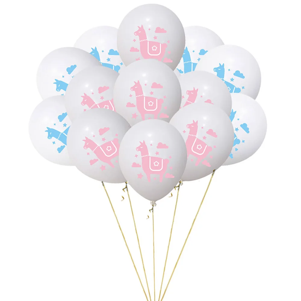 

Lychee Life 20pcs Alpaca Printed Balloons Pink Blue Latex Balloons DIY Birhtday Wedding Party Decoration