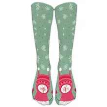 Хлопковые цветные милые забавные носки с героями мультфильмов Повседневные носки для работы и бизнеса длинные спортивные носки с 3D принтом Рождественский Санта и олень# T