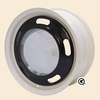 

15inch steel wheel 4X100 BB EK3 customized rims white chrom black