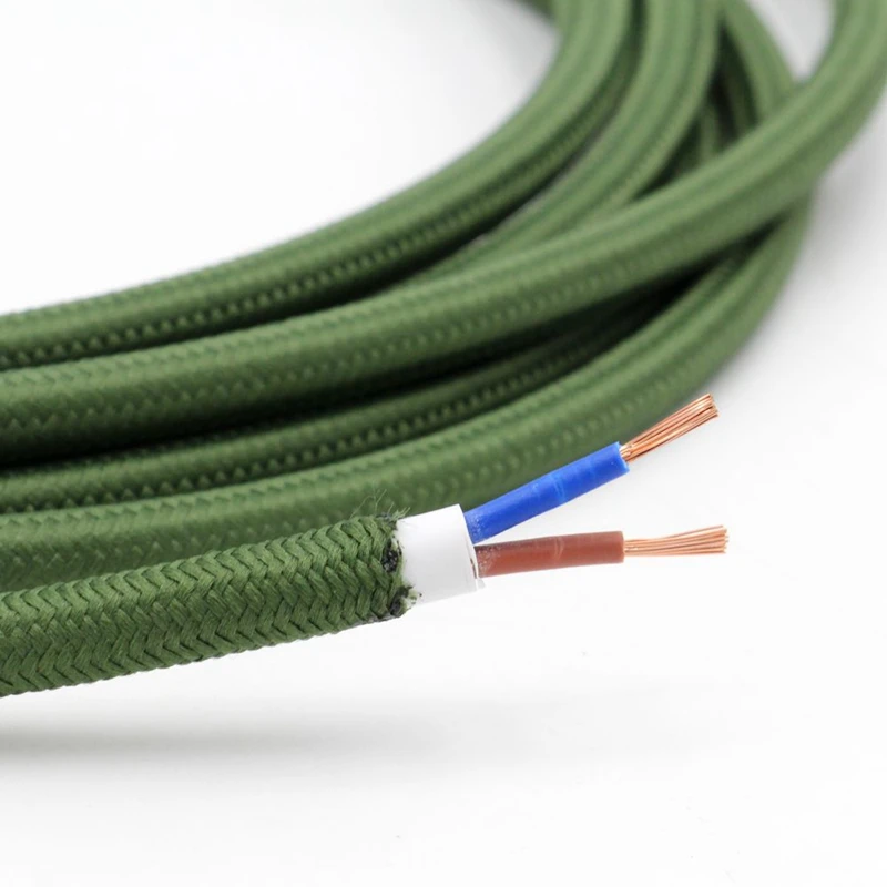 textile Line Neon Textile cable fabric Orange 2x0,75mm² h03vv-f Round 