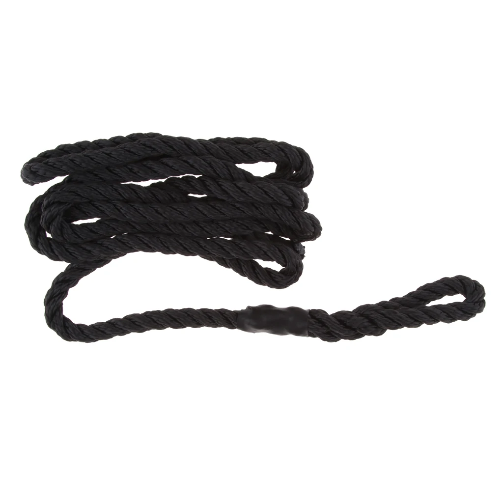 Boat Fender Lines 3/8 INCH X 6.5 FT Bumper Whips Rope Docking Black