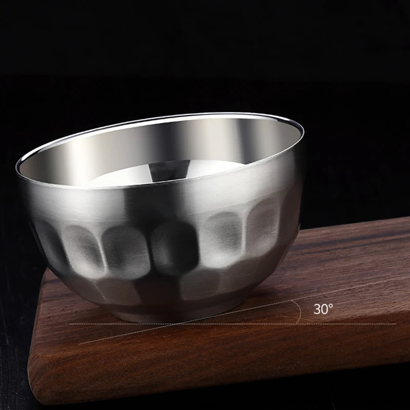 Изолированная миска из нержавеющей стали для детей с двойными стенками, анти-падение, анти-обжиг для домашней кухонной посуды
