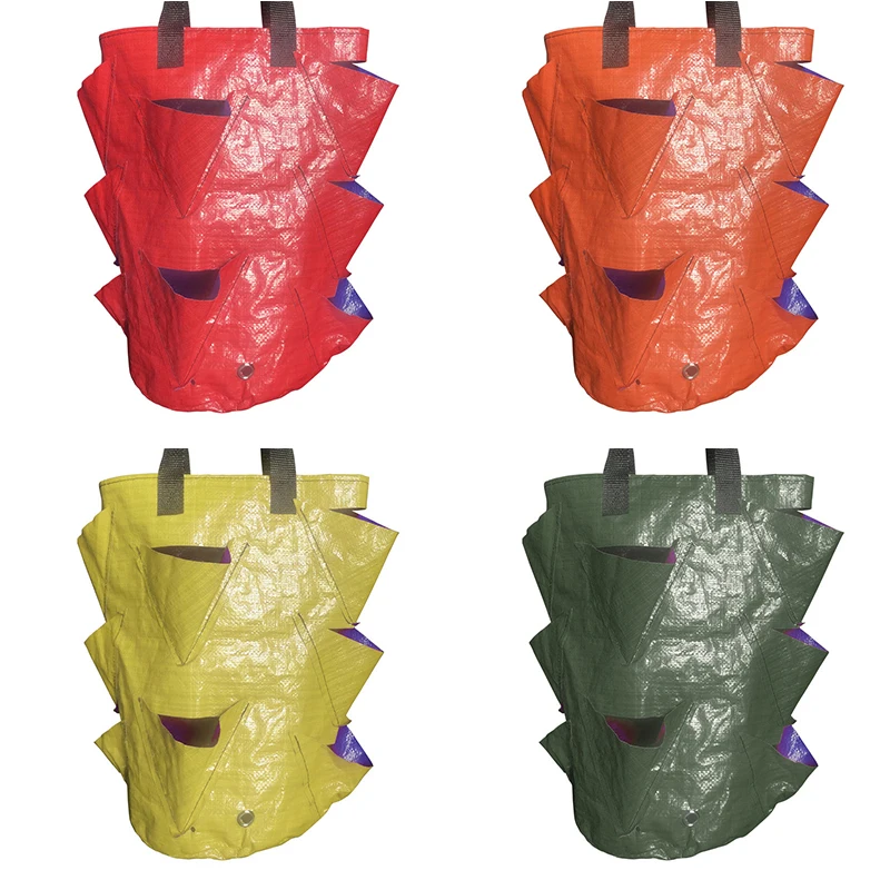

Outdoor Garden Planting Grow Bag Strawberry Vertical Flower Herb Pouch Root Breathable Vegetable Round Reusable Pot Planter Bag