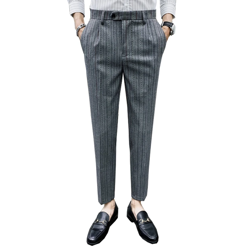 striped suit pants