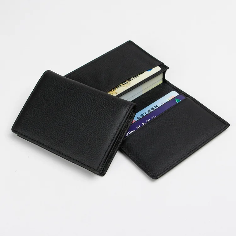 

Factory Direct Selling Men's Women's Business Card Holder High Quality First Layer Leather Card Sleeve Organ Wallet Card Case Cu
