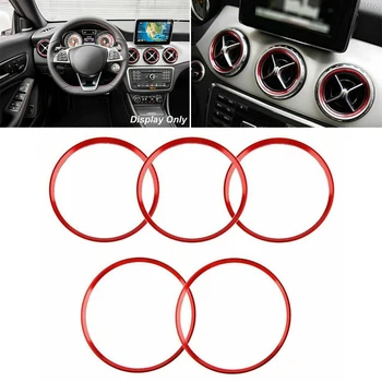 

Red Car Air Vent Outlet AC Ring Trims For 2013-18 Mercedes Benz CLA GLA Class
