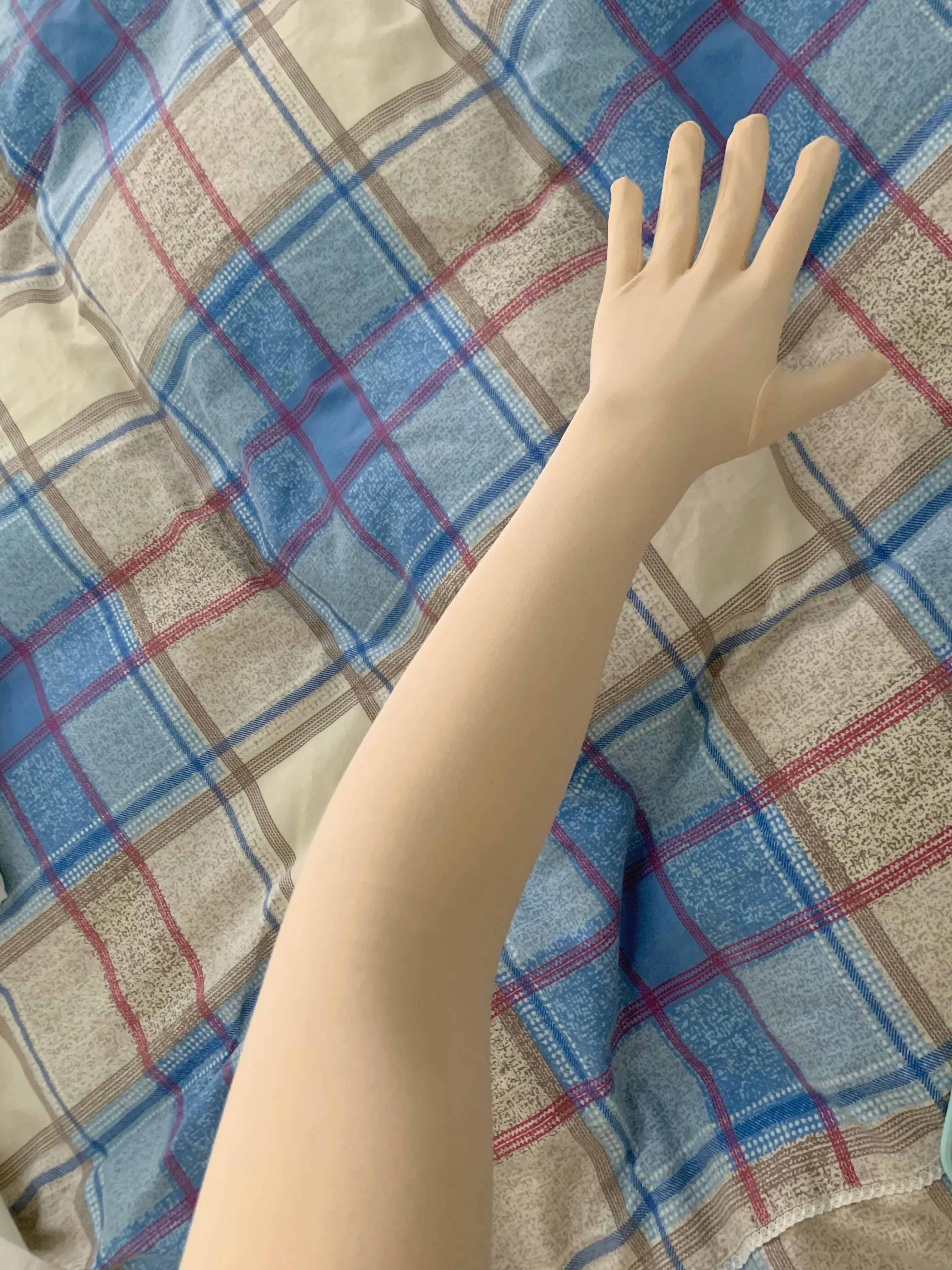 Women's None Shiny Flesh Spandex Long Gloves Fetish Men's Cosplay Kigurumi Gloves Crossdresser