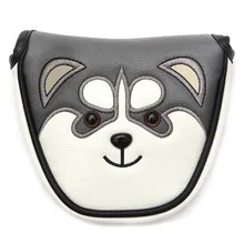Yeni Mallet Golf atıcı başlık PU deri toz geçirmez güzel Husky hayvan Golf sopası kılıfı atıcı(China)
