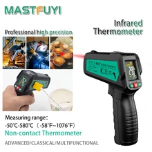 Digital infrared Thermometer laser Industrial Thermometer with Color LCD Temperature Meter Alarm K-Type Sensor Liquid Measure