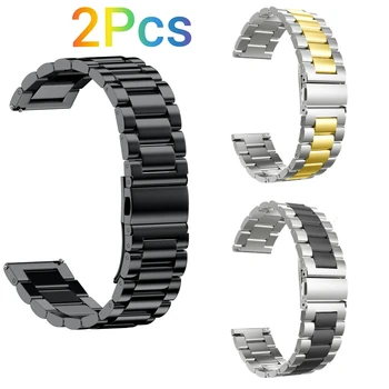 

22mm Wristband Strap For Samsung Galaxy Watch/Active 46mm/Gear S3 Bracelet Stainless Steel Metal/Leather Replacement Watchband