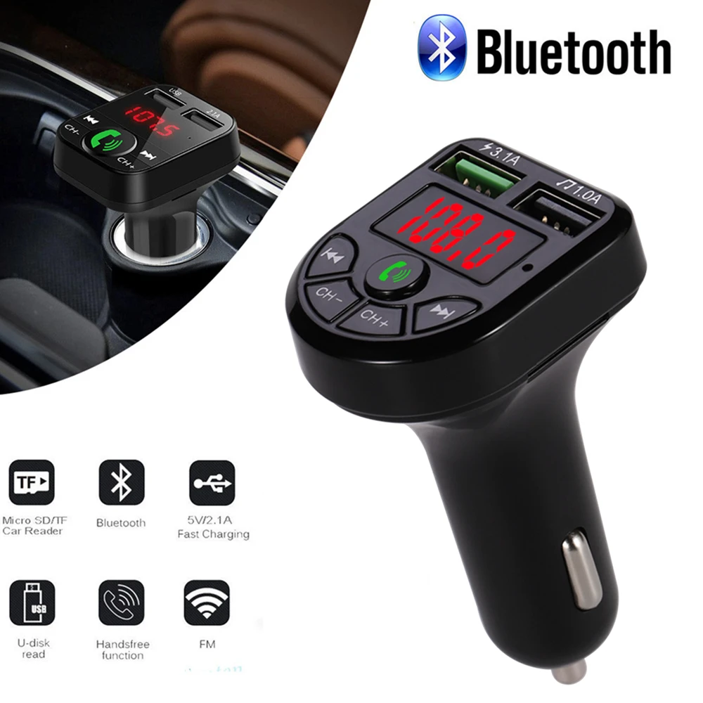 Автомобильный комплект громкой связи, беспроводной Bluetooth, fm-передатчик, ЖК-дисплей, Автомобильный mp3 плеер, 3.1A USB зарядное устройство, FM модулятор, автомобильные аксессуары