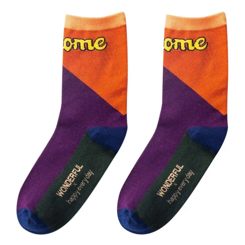 Рождественские носки harajuku calcetines mujer, модные трендовые носки с персонажами мультфильмов, Осенние новые мягкие удобные женские носки