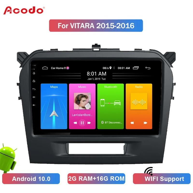 Автомобильная Мультимедийная система ACODO 2 Гб ОЗУ + 16 ПЗУ Android 10 0 для Suzuki Vitra 2015-2016