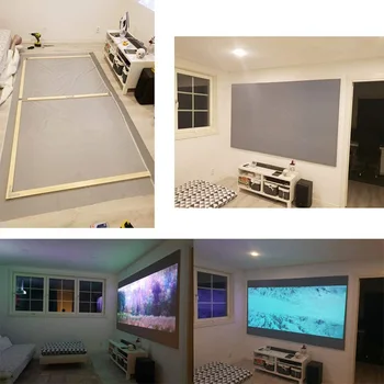 

Projector Screen Simple Anti-Light Curtains 16: 9 60/72/84/100/110/120 Inch Portable Home 3D HD Digital Curtain Pojector Curtain