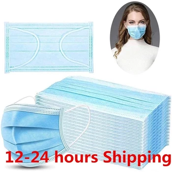 

100PCS 3 Layer Disposable Mask Non-woven Mascarillas Dust Face Mask Thickened Disposable Mouth Mask Dust Filter Safety Mascaras