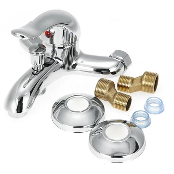 

Triple Wall Mounted Bathroom Basin Faucet Chrome Single Handle Kitchen Sink Faucet Cold And Hot Mixer Water Corrosion Resistance