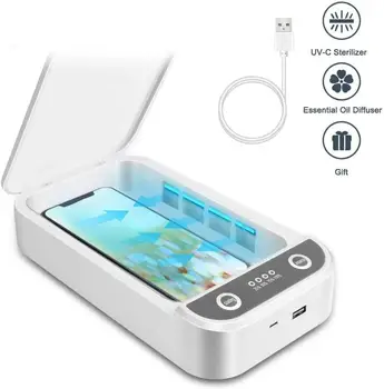 

Cell Phone Sanitizer UV Light Sterilizer Box Jewelry Key Watch Disinfector Cleaners USB Charging for iPhone Samsung Xiaomi Masks