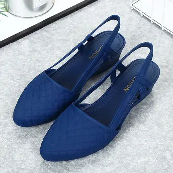 

Summer Women Sandals Ladies Ankle Strap Wedges Shoes Female Elegant Pointed Toe Solid Platform Fashion Casual Woman Shoes 2020