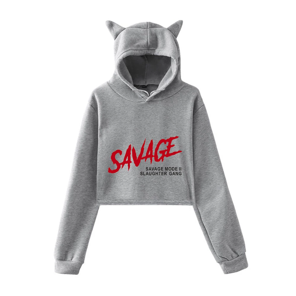 savage crop top hoodie