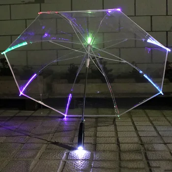 

LED Umbrella Clear Colorful Glow Umbrella LED Color Changing Multipurpose Stick Umbrella Long Handle Gift Advertising Umbrellas