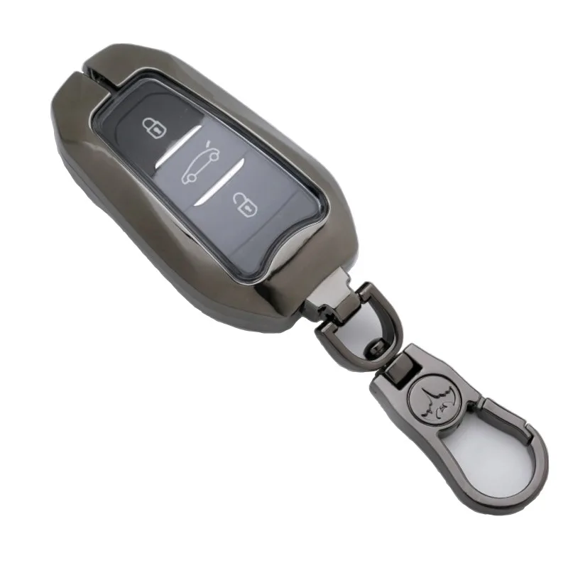 Zinc Alloy Car Key Case Cover Keyless Fob Shell Skin For Peugeot 208