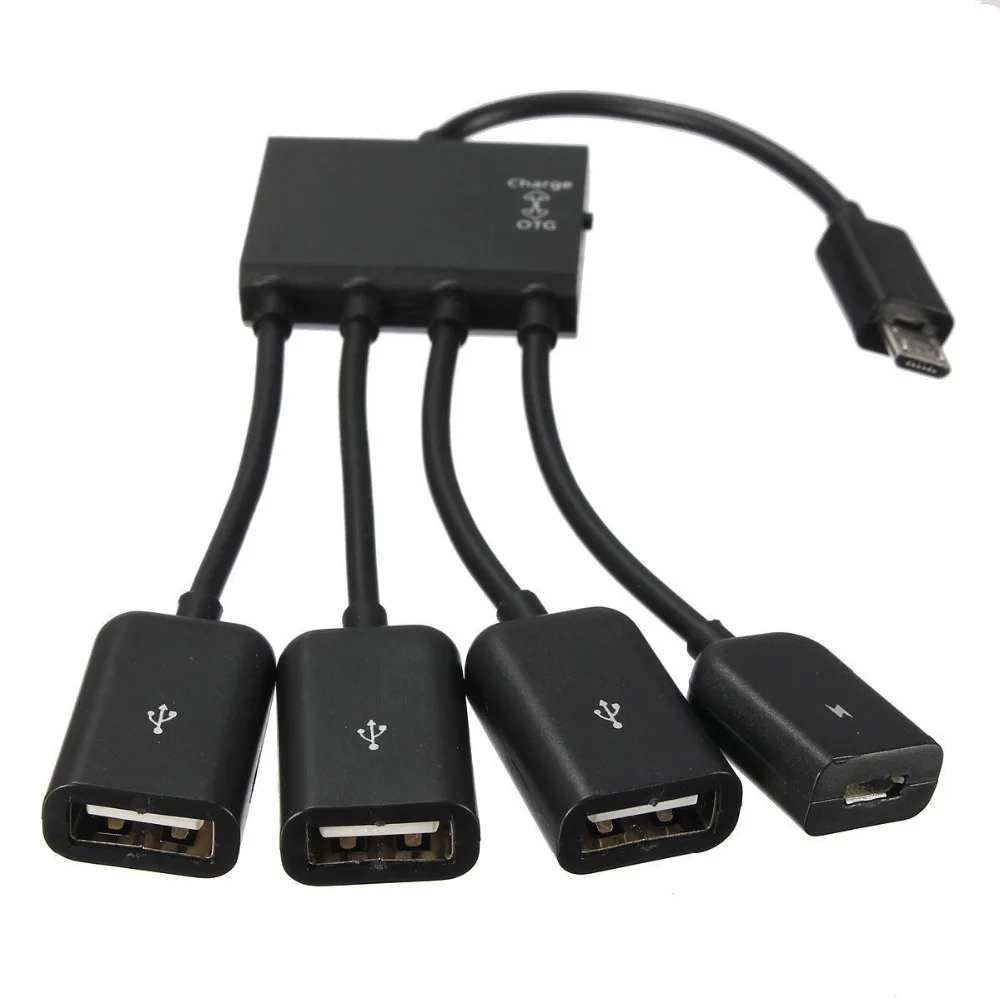 Asunflower OTG usb-хаб Micro USB на 3 порта USB 2,0 1 порт Micro usb зарядный концентратор OTG адаптер для Andriod телефона OTG концентратор адаптер