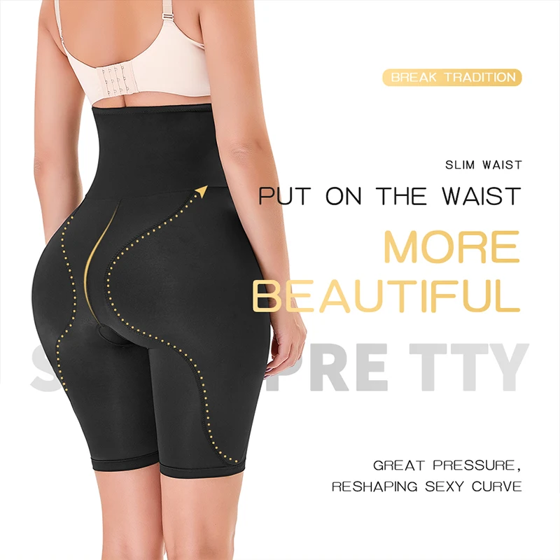 Women's Padded Seamless Butt Hip Enhancer Panties Boy Shorts High Waist Underbriefs Sexy Buttocks Corset Tummy Cotrol Booty Lift