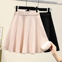 Большие размеры женские офисные юбки-карандаш осень зима с высокой талией faldas negras трикотажные мини черные юбки женские K0396