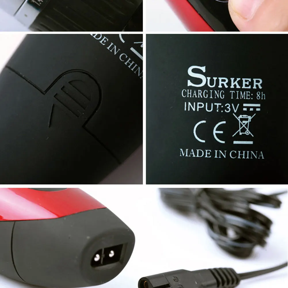 Surker Rfc-208 керамическая режущая головка для взрослых и детей Бесшумная машинка для стрижки волос электрическая машинка для стрижки волос
