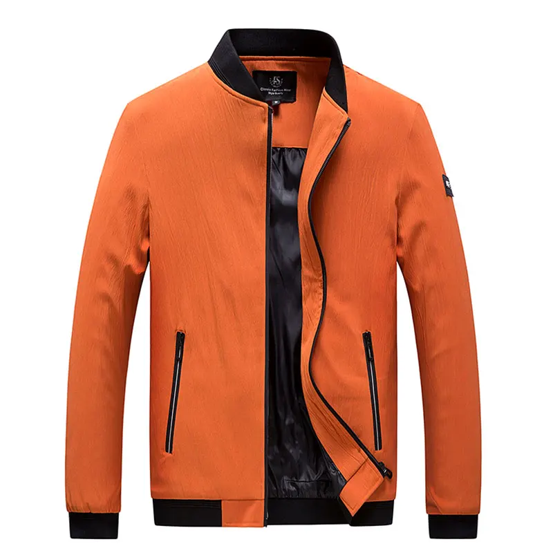 Горячая распродажа Классические мужские однотонные куртки мужские куртки пальто Черные Серые оранжевые мужские куртки пальто - Цвет: Orange
