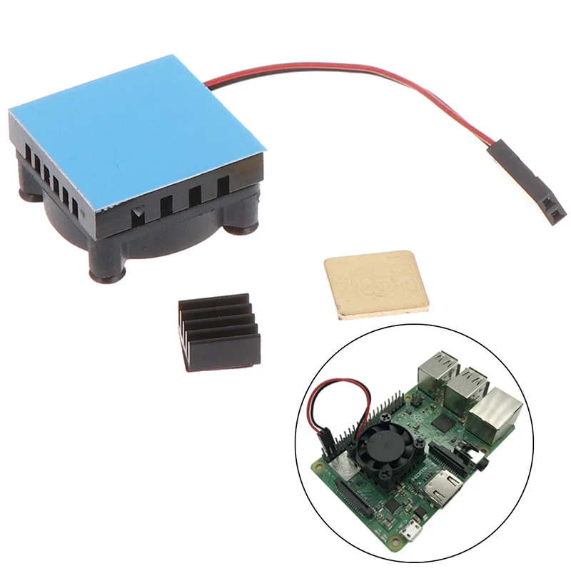 Universal Fan Kühler Modul Platz Lüfter mit Kühlkörper Kühler Kit Kupfer Aluminium Cooling Pad Für Raspberry Pi 4 /3/2