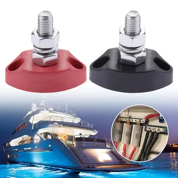 Rojo/Negro bloque de unión de terminales 6mm, aislado, barco, camper, partes eléctricas para Cables 1