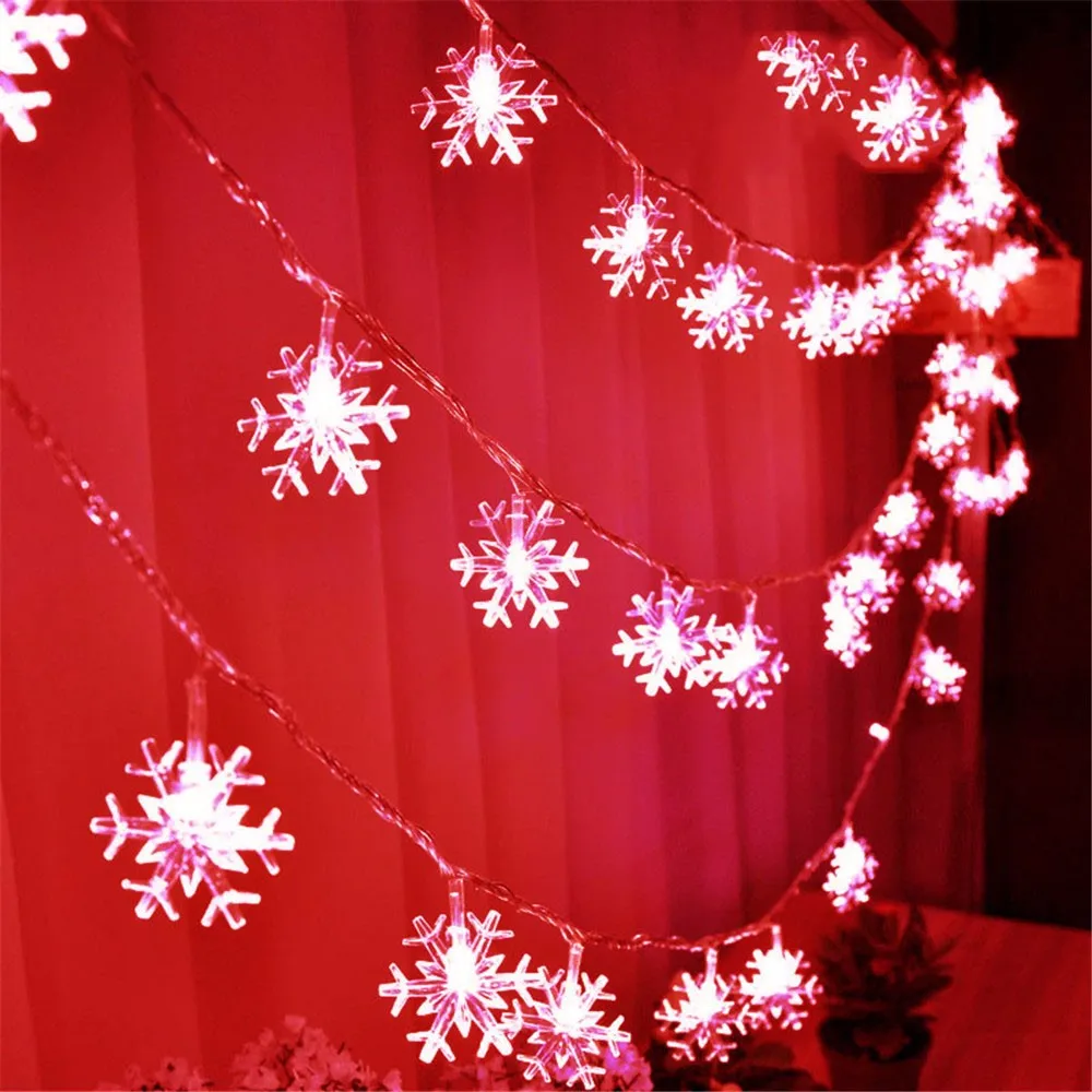 1,5 м светодиодные гирлянды для рождественской вечеринки в форме снежинок, вечерние гирлянды для свадебного декора, гирлянды для фестиваля, лампы для украшения дома