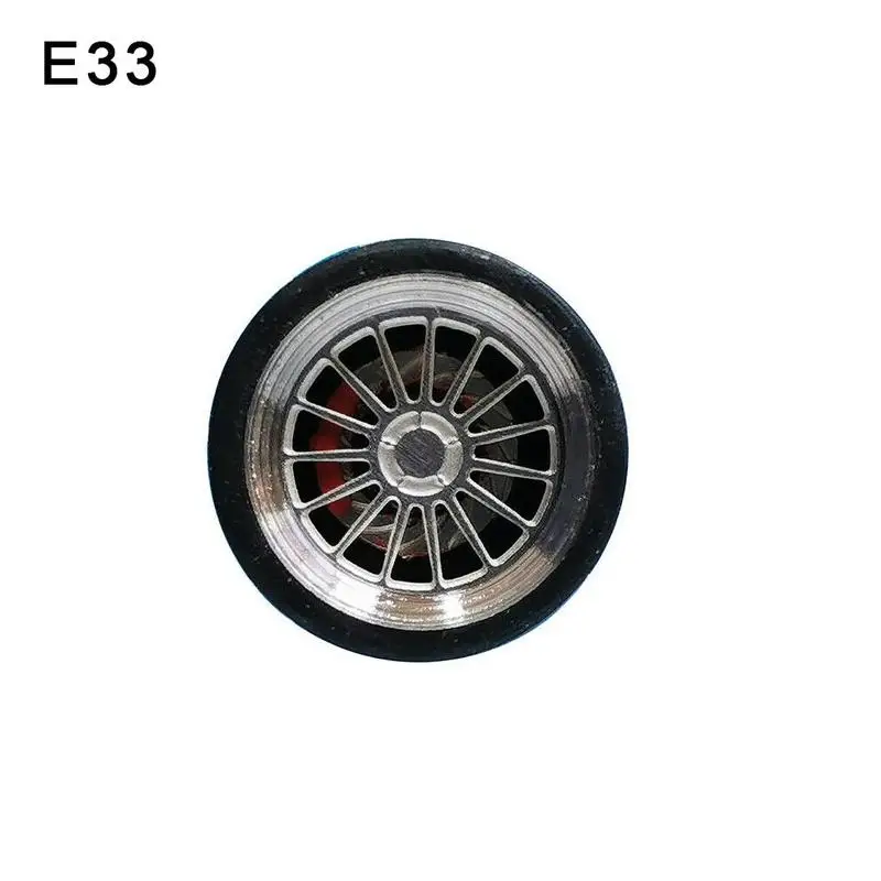 4pcs/set Alloy Wheels Tire Set Axles Vehicle Wheels Retro Thick Tire Modified Alloy Car Refit Wheels For 1/64 Vehicle Car Model - Цвет: F