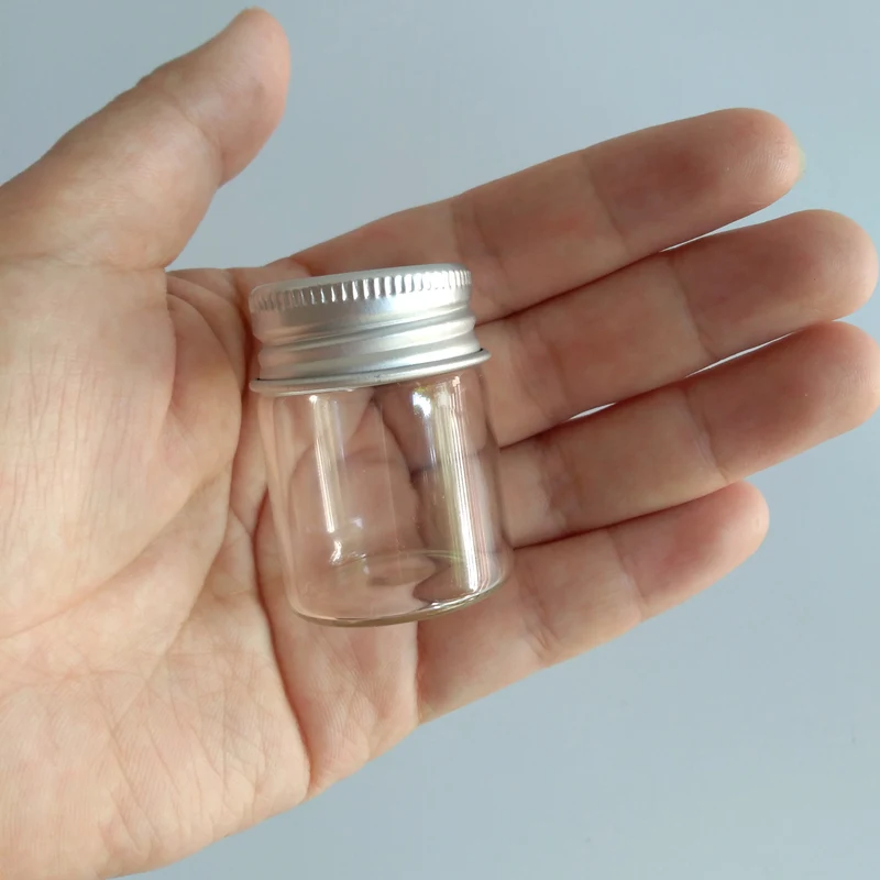 Glass Jar 15ml bottle with Sliver Screw cap 30*40mm Clear empty wishing bottle Home storage jar 30pcs/lot