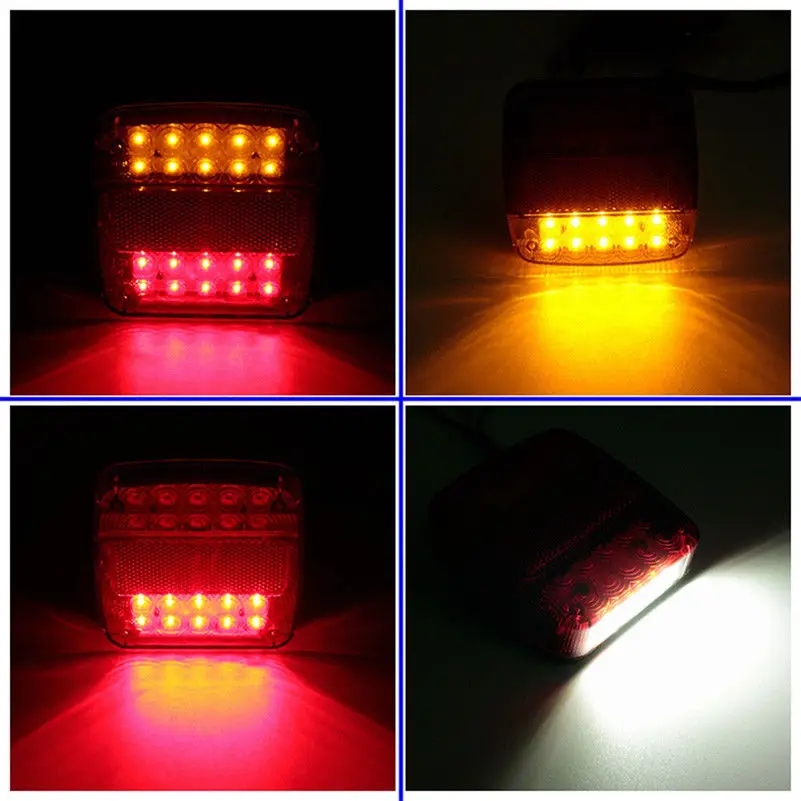 2 шт. 26LED прицеп Грузовик Караван задний светильник указатель поворота Стоп-сигнал номерной знак светильник задний красный/янтарный/белый