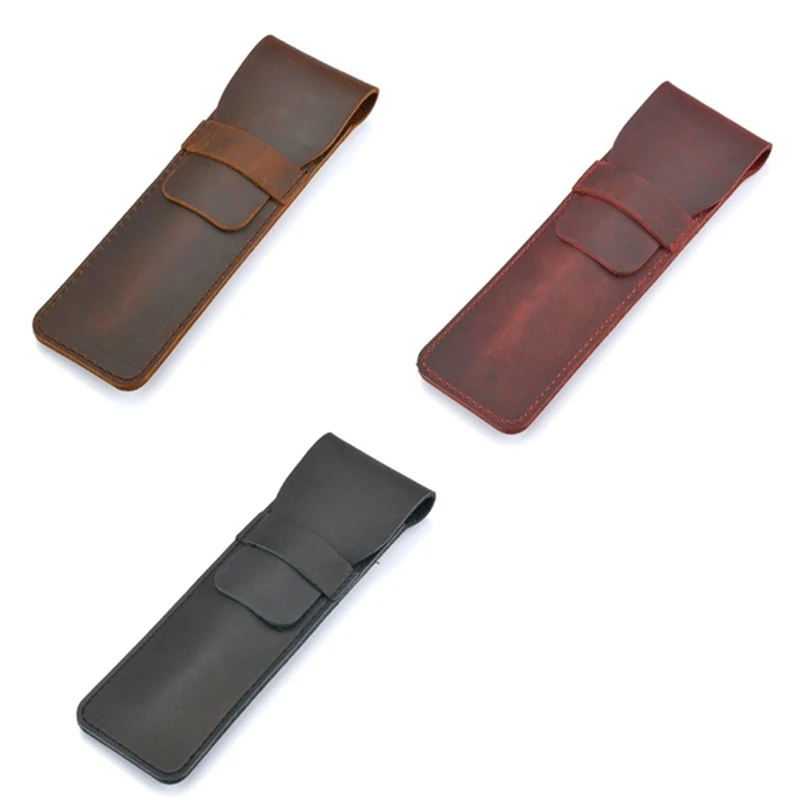 Маленькая кожаная сумка-карандаш ручной работы, кожаный чехол-карандаш в стиле ретро, аксессуары для дневника путешествий, кожаный чехол-карандаш