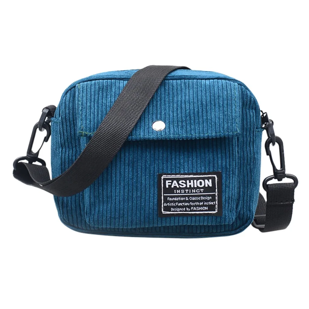 Women Corduroy Shoulder Bag Female Simple Small Square Bag Fashion Messenger Bags Casual Canvas Handbag Cloth Pouch#T1P
