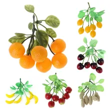 Пластиковые искусственные мини 6 искусственные фрукты, растительные струнные модели для дома, кухни, вечерние, декоративные реквизиты для обучения и фотосессии, для обучения детей