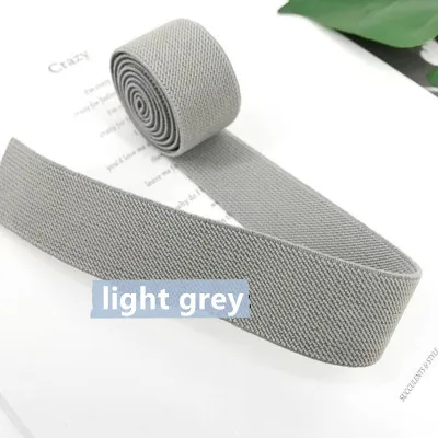 light grey 3 см Толстая цветная эластичная тканая лента для шитья обуви/пояса/одежды - Цвет: light grey