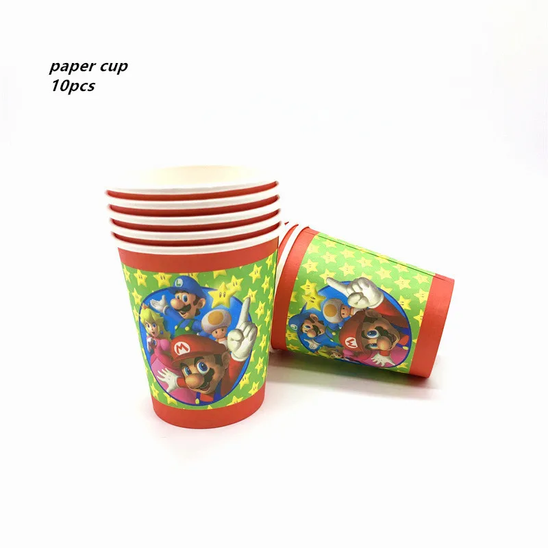 cup 10pcs LISM 1 комплект Марио Bros тема торт флаг Супер Марио Bros тема День Рождения украшения для торта для вечеринки Супер Марио флажки для торта торт топперы - Цвет: cup 10pcs