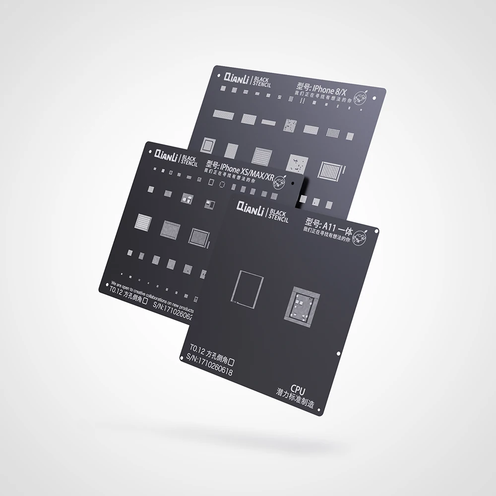 QIANLI завод жестяная черная сетка для iPhone 6 6P 6S 6SP 7 7P 8 X XS MAX XR IC ремонт посадки жестяная чистая платформа