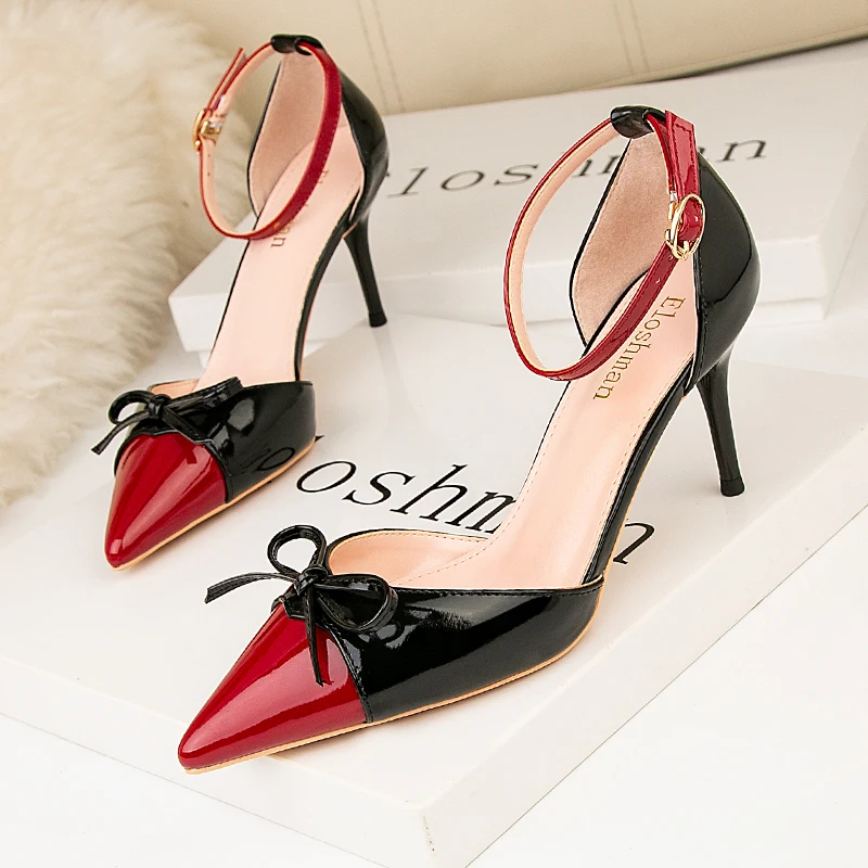 Women Pumps 2020 New Fashion Women's Shoes Sweet Bowknot High Heel Shoes Shallow Pointed Women Sandals